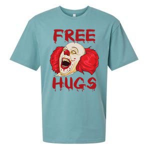 Free Hugs Halloween Evil Killer Scary Clown Horror Gift Sueded Cloud Jersey T-Shirt