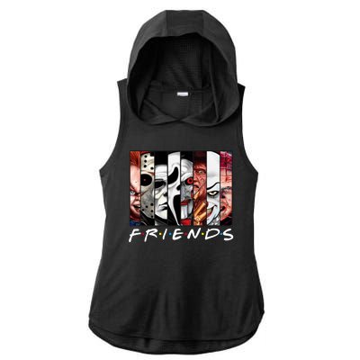 Friends Halloween Horror Squad Parody Ladies PosiCharge Tri-Blend Wicking Draft Hoodie Tank