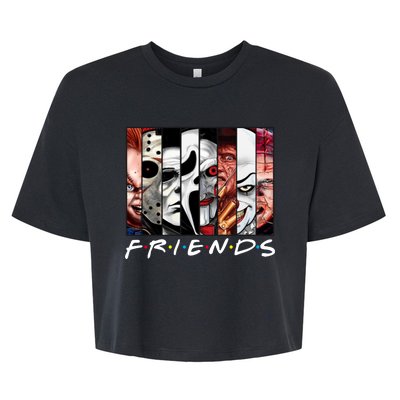 Friends Halloween Horror Squad Parody Bella+Canvas Jersey Crop Tee