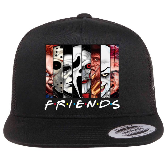 Friends Halloween Horror Squad Parody Flat Bill Trucker Hat