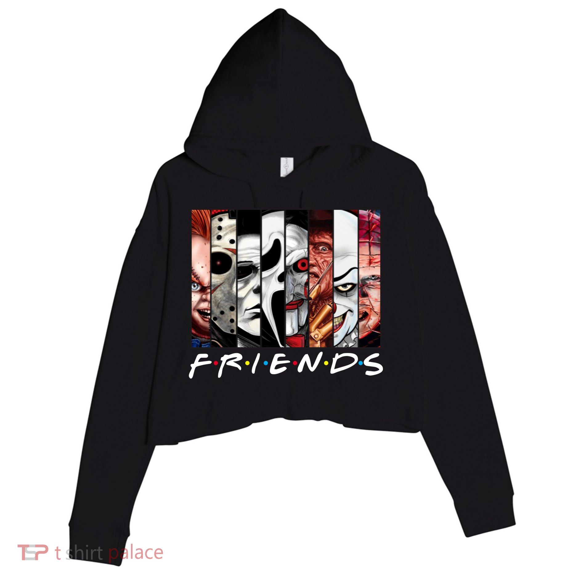 Friends Halloween Horror Squad Parody Crop Fleece Hoodie