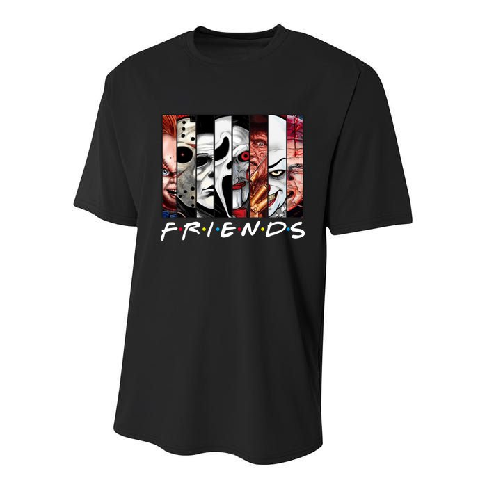 Friends Halloween Horror Squad Parody Youth Performance Sprint T-Shirt