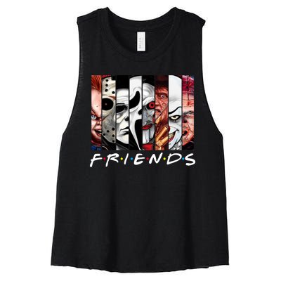 Friends Halloween Horror Squad Parody Women's Racerback Cropped Tank