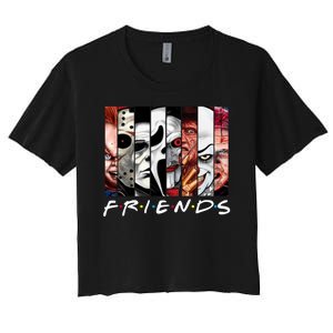 Friends Halloween Horror Squad Parody Women's Crop Top Tee