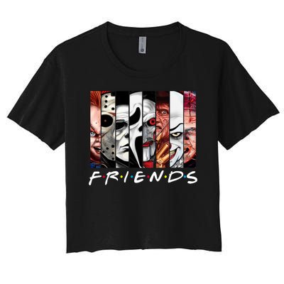 Friends Halloween Horror Squad Parody Women's Crop Top Tee