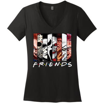 Friends Halloween Horror Squad Parody Women's V-Neck T-Shirt