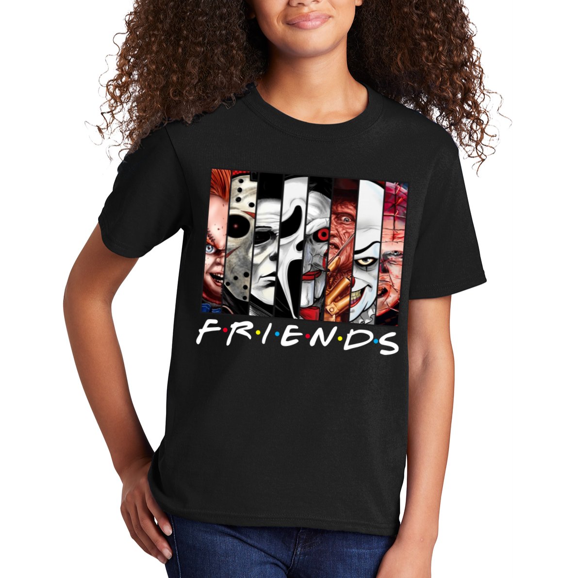Friends Halloween Horror Squad Parody Kids T-Shirt