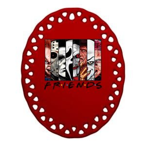 Friends Halloween Horror Squad Parody Ceramic Oval Ornament