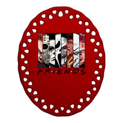 Friends Halloween Horror Squad Parody Ceramic Oval Ornament