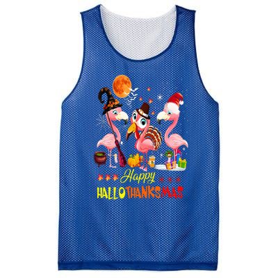 Flamingo Happy HalloThanksMas Halloween Thanksgiving Mesh Reversible Basketball Jersey Tank