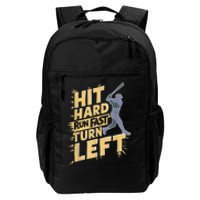 Funny Hit Hard Run Fast Turn Left Baseball Player Fan Gift Daily Commute Backpack