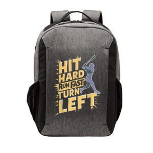 Funny Hit Hard Run Fast Turn Left Baseball Player Fan Gift Vector Backpack