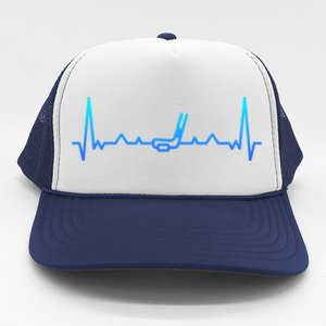 Funny Hockey Heartbeat Puck Dad Gift Cool Gift Trucker Hat