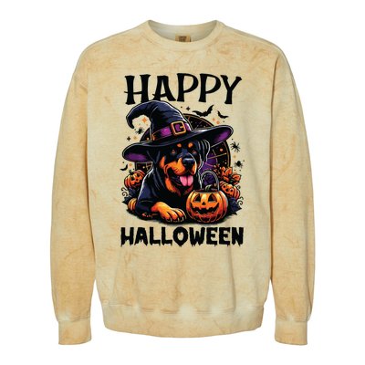 Funny Happy Halloween Rottweiler Lover Rottweiler Halloween Colorblast Crewneck Sweatshirt