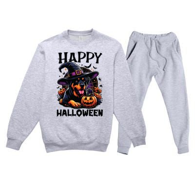 Funny Happy Halloween Rottweiler Lover Rottweiler Halloween Premium Crewneck Sweatsuit Set