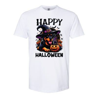 Funny Happy Halloween Rottweiler Lover Rottweiler Halloween Softstyle CVC T-Shirt