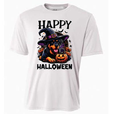 Funny Happy Halloween Rottweiler Lover Rottweiler Halloween Cooling Performance Crew T-Shirt