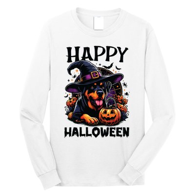 Funny Happy Halloween Rottweiler Lover Rottweiler Halloween Long Sleeve Shirt