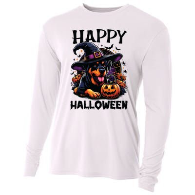 Funny Happy Halloween Rottweiler Lover Rottweiler Halloween Cooling Performance Long Sleeve Crew