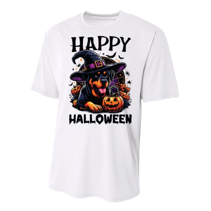 Funny Happy Halloween Rottweiler Lover Rottweiler Halloween Performance Sprint T-Shirt