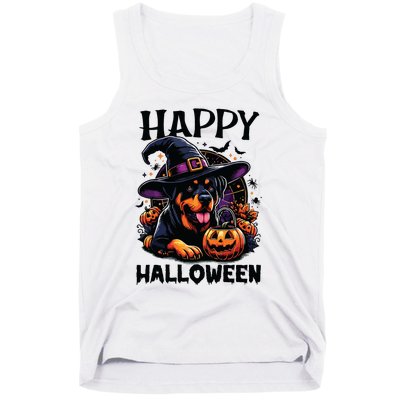 Funny Happy Halloween Rottweiler Lover Rottweiler Halloween Tank Top