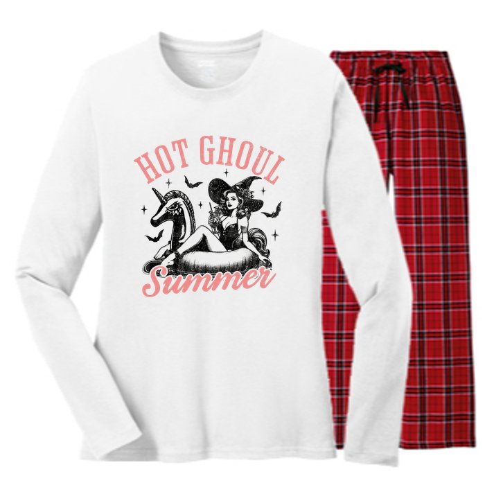 Funny Halloween Hot Ghoul Summer Summerween Women's Long Sleeve Flannel Pajama Set 