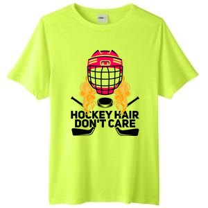 Funny Hockey Hair Dont Care Ice Hockey Player Goalie Great Gift Tall Fusion ChromaSoft Performance T-Shirt