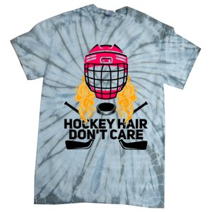 Funny Hockey Hair Dont Care Ice Hockey Player Goalie Great Gift Tie-Dye T-Shirt