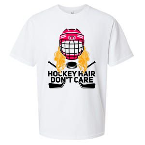 Funny Hockey Hair Dont Care Ice Hockey Player Goalie Great Gift Sueded Cloud Jersey T-Shirt