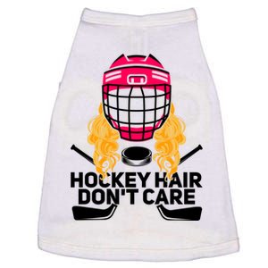 Funny Hockey Hair Dont Care Ice Hockey Player Goalie Great Gift Doggie Tank