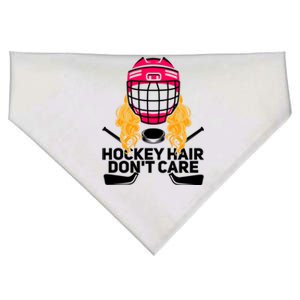 Funny Hockey Hair Dont Care Ice Hockey Player Goalie Great Gift USA-Made Doggie Bandana