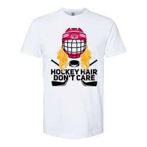 Funny Hockey Hair Dont Care Ice Hockey Player Goalie Great Gift Softstyle CVC T-Shirt