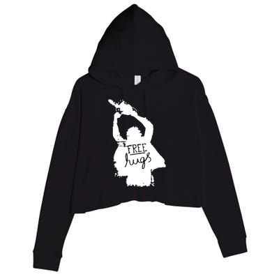 Free Hugs Horror Crop Fleece Hoodie