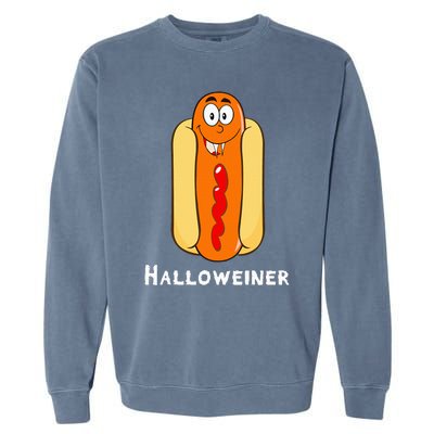 Funny Halloween Hot Dog Costume Halloweiner Party Weiner Garment-Dyed Sweatshirt