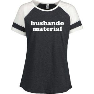 Funny Husbando Husband Material Anime Fan Enza Ladies Jersey Colorblock Tee