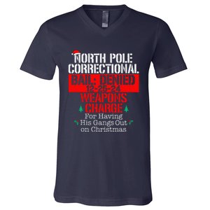 For Having His Gangs Out North Pole Correctional Matching V-Neck T-Shirt