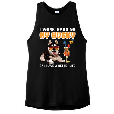 Funny Husky Husky Lovers Gifts Ladies PosiCharge Tri-Blend Wicking Tank