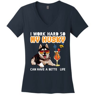 Funny Husky Husky Lovers Gifts Women's V-Neck T-Shirt