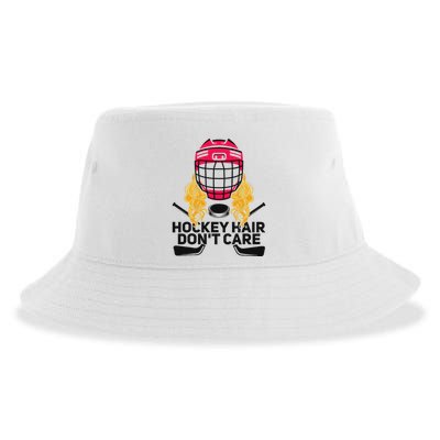 Funny Hockey Hair DonT Care Ice Hockey Girl Player Goalie Sustainable Bucket Hat