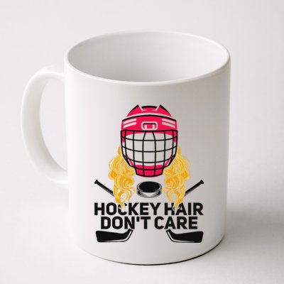 Funny Hockey Hair DonT Care Ice Hockey Girl Player Goalie Mug