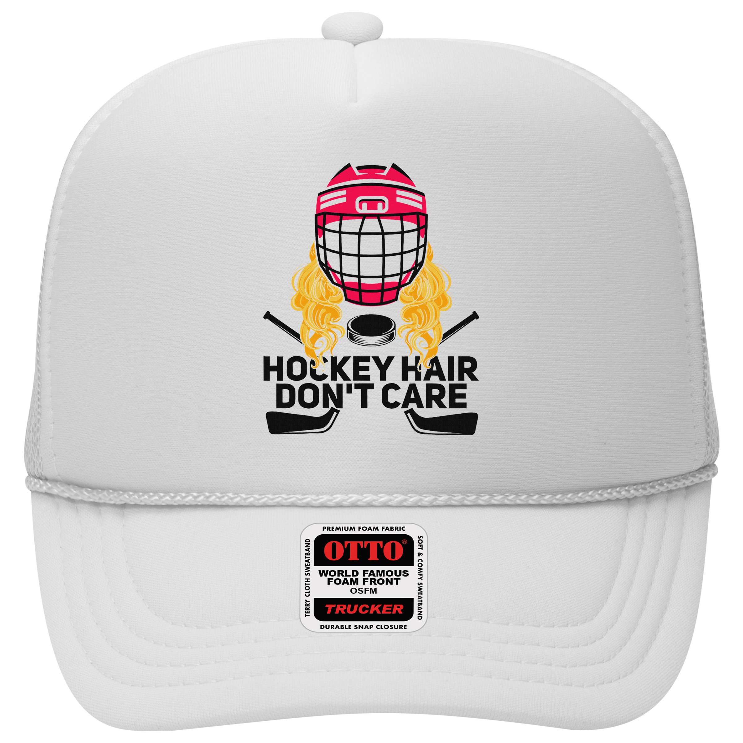 Funny Hockey Hair DonT Care Ice Hockey Girl Player Goalie Hat