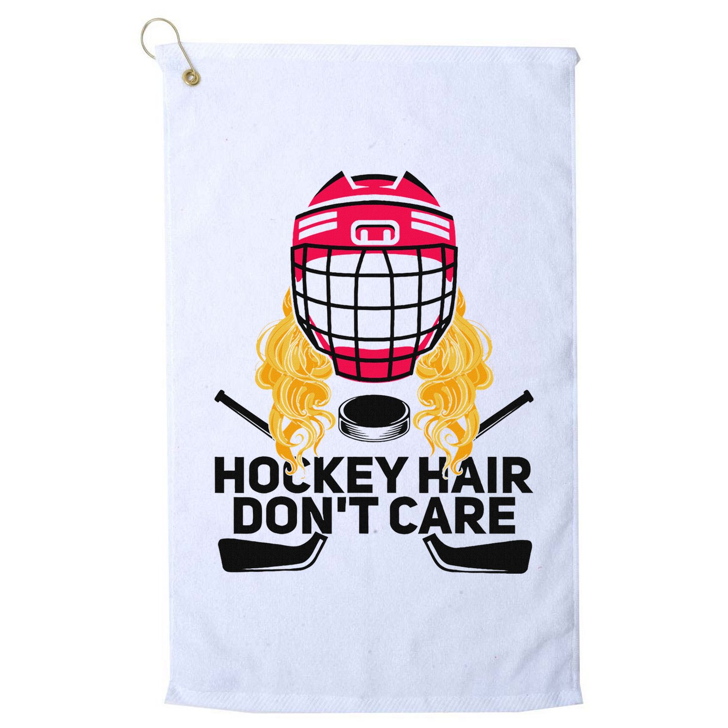 Funny Hockey Hair DonT Care Ice Hockey Girl Player Goalie Golf Towel