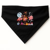 Flamingo Happy HalloThanksmas Funny Halloween Thanksgiving Christmas USA-Made Doggie Bandana