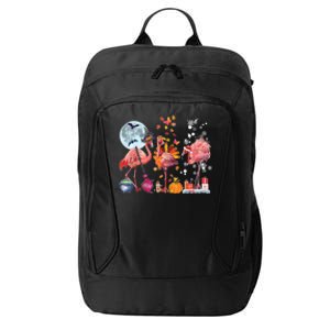 Flamingo Happy HalloThanksmas Funny Halloween Thanksgiving Christmas City Backpack