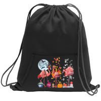 Flamingo Happy HalloThanksmas Funny Halloween Thanksgiving Christmas Sweatshirt Cinch Pack Bag