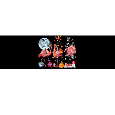 Flamingo Happy HalloThanksmas Funny Halloween Thanksgiving Christmas Bumper Sticker