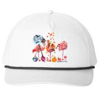 Flamingo Happy HalloThanksmas Funny Halloween Thanksgiving Christmas Snapback Five-Panel Rope Hat