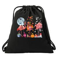 Flamingo Happy HalloThanksmas Funny Halloween Thanksgiving Christmas Drawstring Bag