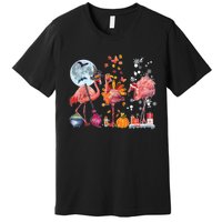 Flamingo Happy HalloThanksmas Funny Halloween Thanksgiving Christmas Premium T-Shirt