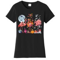 Flamingo Happy HalloThanksmas Funny Halloween Thanksgiving Christmas Women's T-Shirt